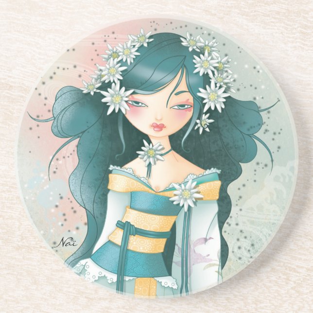 Porta-copos De Arenito Geisha Edelweïss (Frente)