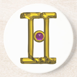 Porta-copos De Arenito GEMINI ZODIAC ANIVERSÁRIO JOIA Roxo Alexandrite