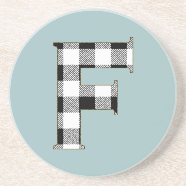 Porta-copos De Arenito Gingham Check F (Frente)