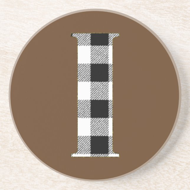Porta-copos De Arenito Gingham Check I (Frente)