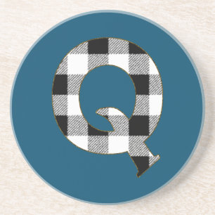 Porta-copos De Arenito Gingham Check Q