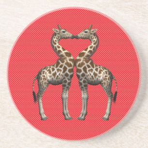 Porta-copos De Arenito Girafas Apaixonadas