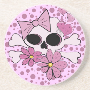 Porta-copos De Arenito Girly Punk Skull