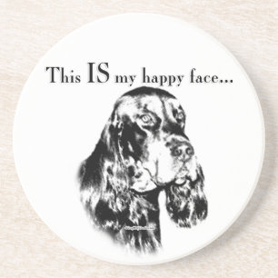 Porta-copos De Arenito Gordon Setter Happy Face