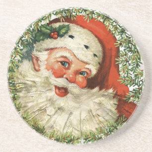 Porta-copos De Arenito Grunge do papai noel do vintage