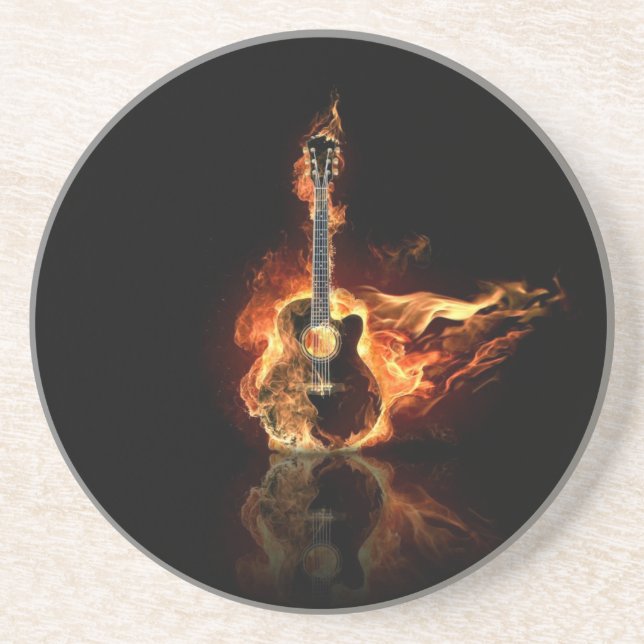 Porta-copos De Arenito guitarra do flamin (Frente)
