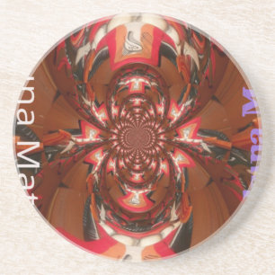 Porta-copos De Arenito Hakuna Matata Halloween Mask Kaleidoscope Abstrato