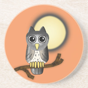 Porta-copos De Arenito Halloween Owl