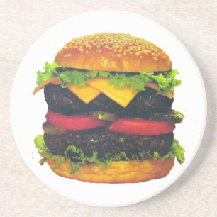 Porta-copos De Arenito Hamburger de luxe dobro com queijo