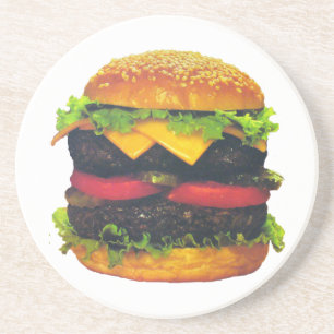 Porta-copos De Arenito Hambúrguer duplo de Deluxe com Queijo