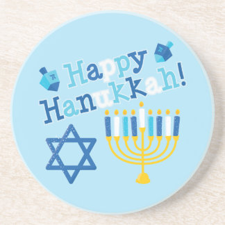 Porta-copos De Arenito Happy Hanukkah