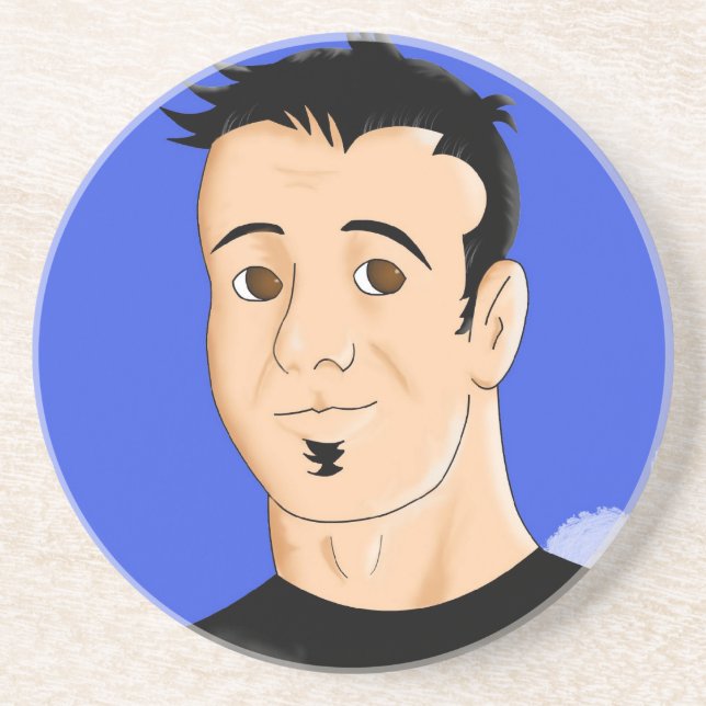 Porta-copos De Arenito Homens do carretel: Brian (Frente)