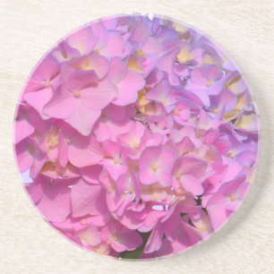 Porta-copos De Arenito Hydrangeas Rosa e Azul