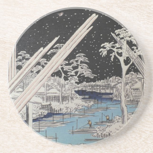 Porta-copos De Arenito Ichiryusai Hiroshige (Frente)