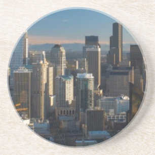 Porta-copos De Arenito Ideia aérea da skyline da cidade de Seattle