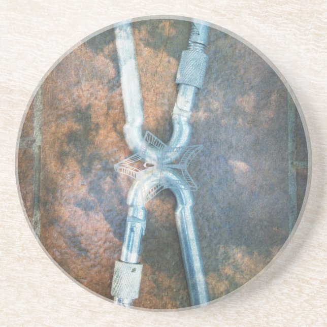 Porta-copos De Arenito Impressão de Artes de Carabiners Vinculados (Frente)