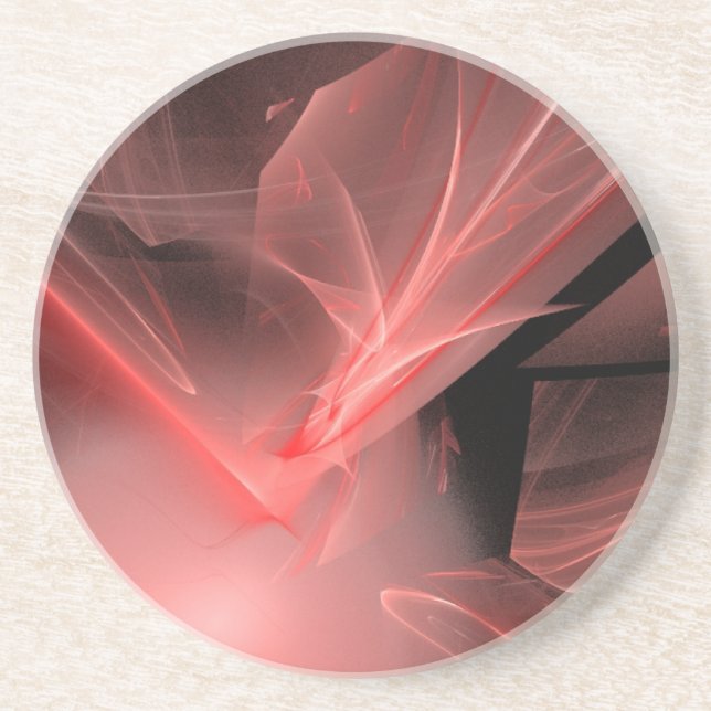 Porta-copos De Arenito Incrível Red Swirls (Frente)