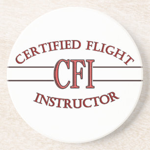 PORTA-COPOS DE ARENITO INSTRUTOR DE VOO CERTIFICADO LOGO VERMELHO CFI
