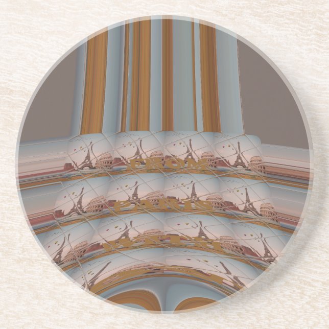 Porta-copos De Arenito J'aime Paris (I Love Paris) (Frente)