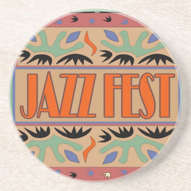 Porta-copos De Arenito Jazz Fest Abstrato (Frente)