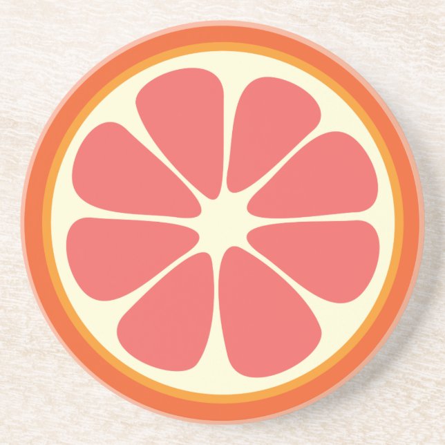 Porta-copos De Arenito Juicy Grapefruit Summer Citrus Fruta (Frente)