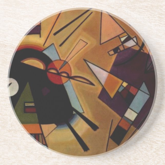 Porta-copos De Arenito Kandinsky Black Violet (Frente)