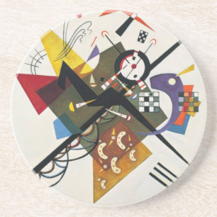 Porta-copos De Arenito Kandinsky na pintura abstrata do branco dois