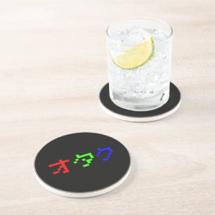 Porta-copos De Arenito Katakana Japonesa OTAKU 8 Bits