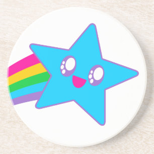 Porta-copos De Arenito Kawaii Rave Neon Estrela Arco-íris