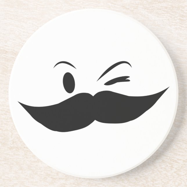 Porta-copos De Arenito Kinky Mustache (Frente)