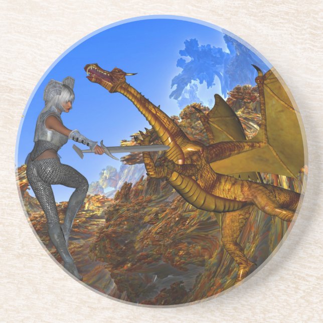 Porta-copos De Arenito Knights Quest (Frente)