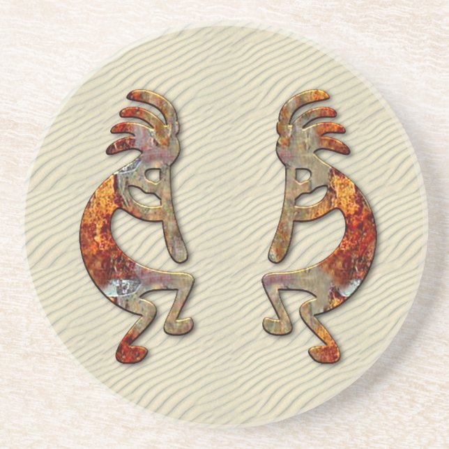 Porta-copos De Arenito Kokopelli TwoSq (Frente)