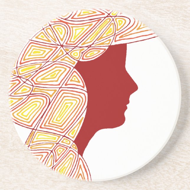 Porta-copos De Arenito Lady Fire (Frente)