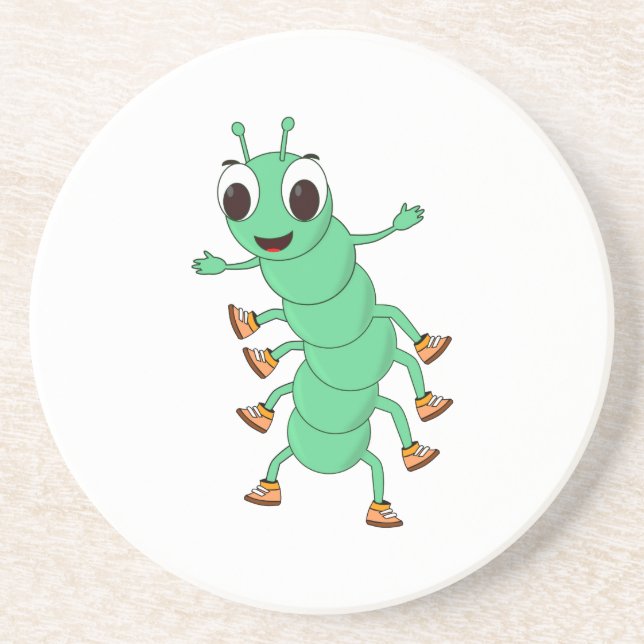Porta-copos De Arenito Lagarta Verde (Frente)
