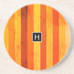 Porta-copos De Arenito Laranja Vermelho Laranja Quente Monograma