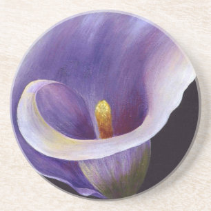 Porta-copos De Arenito Lavanda Calla Lily