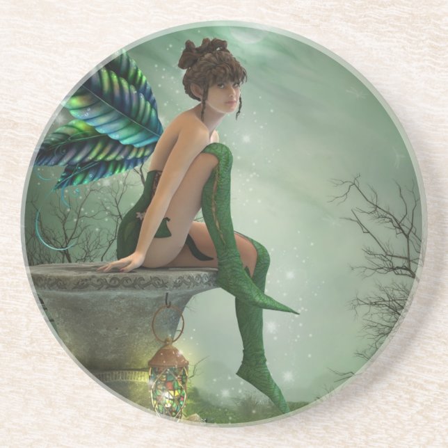 Porta-copos De Arenito Leite à Lua (Frente)