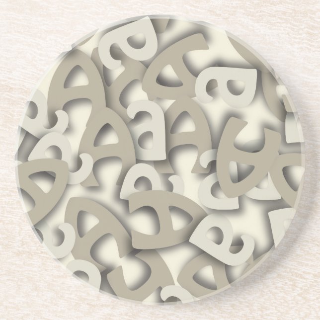 Porta-copos De Arenito Letra A Cinza (Frente)