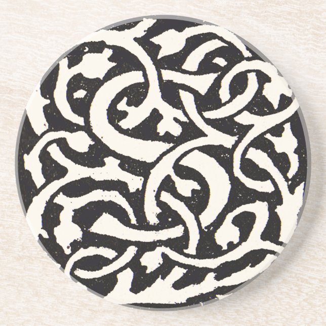 Porta-copos De Arenito Letra Art Nouveau S da Monogram Vintage (Frente)