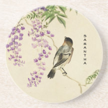 Porta copos de arenito Lilac Sparrow Japonês