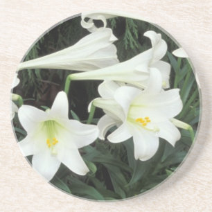 Porta-copos De Arenito Lírio-de-páscoa (Lilium regale)