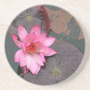 Porta-copos De Arenito lótus rosa, água