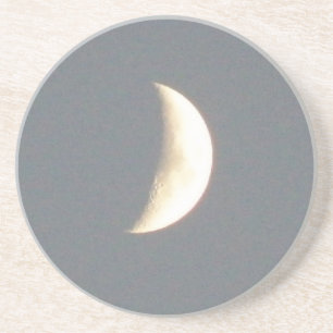 Porta-copos De Arenito Lua do Crescente Vergonhoso Bela em Dusk
