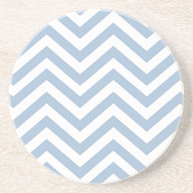 Porta-copos De Arenito Luz - Grunge azul Chevron Textured (Frente)