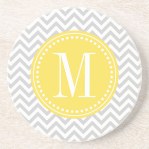 Porta-copos De Arenito Luz - monograma personalizado de Chevron