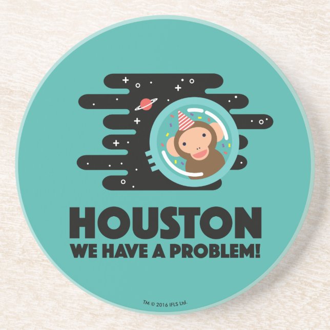 Porta-copos De Arenito Macaco do espaço (Frente)