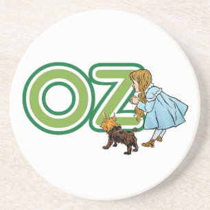 Porta-copos De Arenito Mágico de Oz Vintage Dorothy Toto com Letras MAIÚS