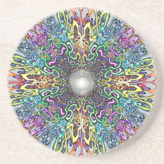 Porta-copos De Arenito Mandala (Frente)