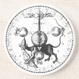 Porta-copos De Arenito Mandala de Qabalah