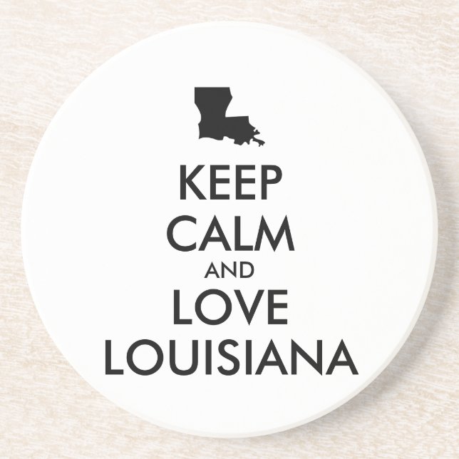 Porta-copos De Arenito MANTER CALMA E AMOR personalizáveis LOUISIANA (Frente)